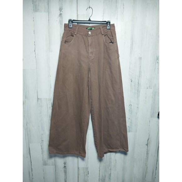 Tunnel Vision Medium Brown Baggy Jeans Embroidered - Picture 1 of 6